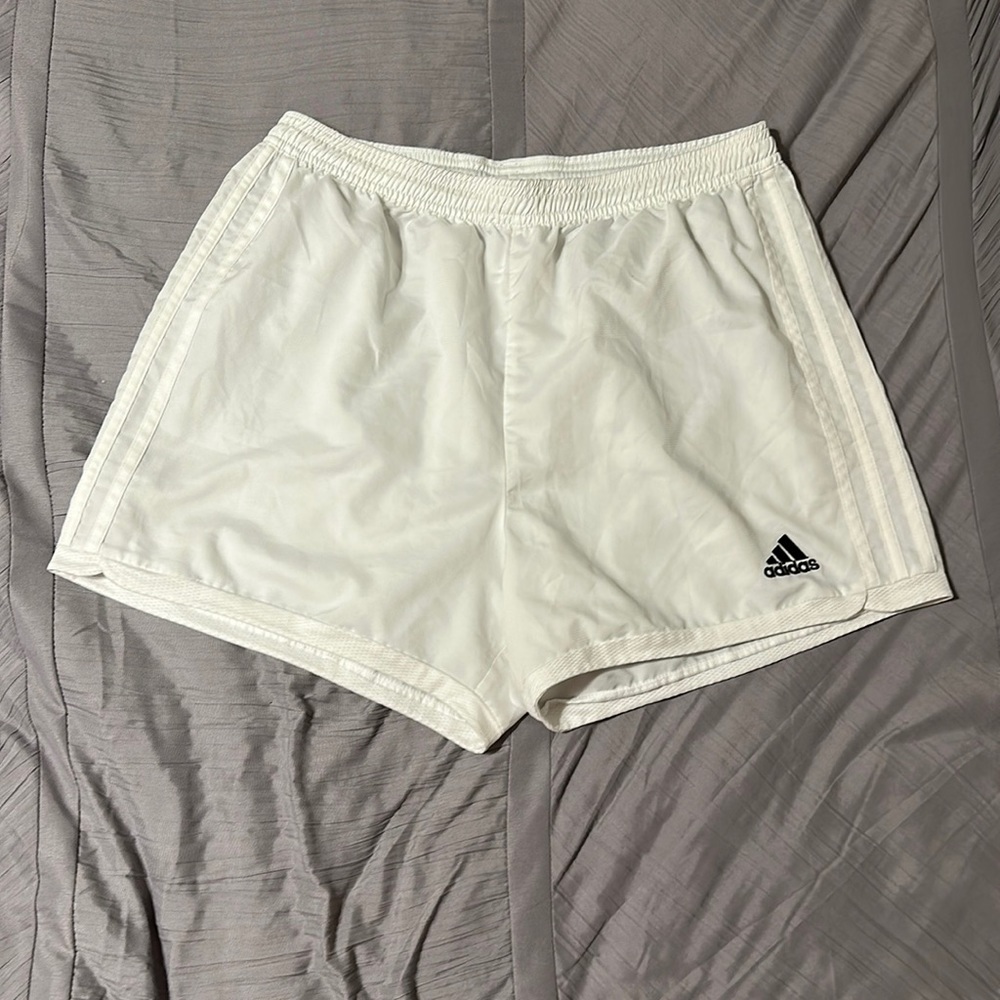 White adizero Adidas shorts